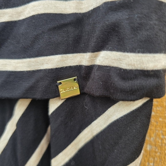 Calvin Klein Black and White Striped Maxi Skirt - Picture 3 of 4